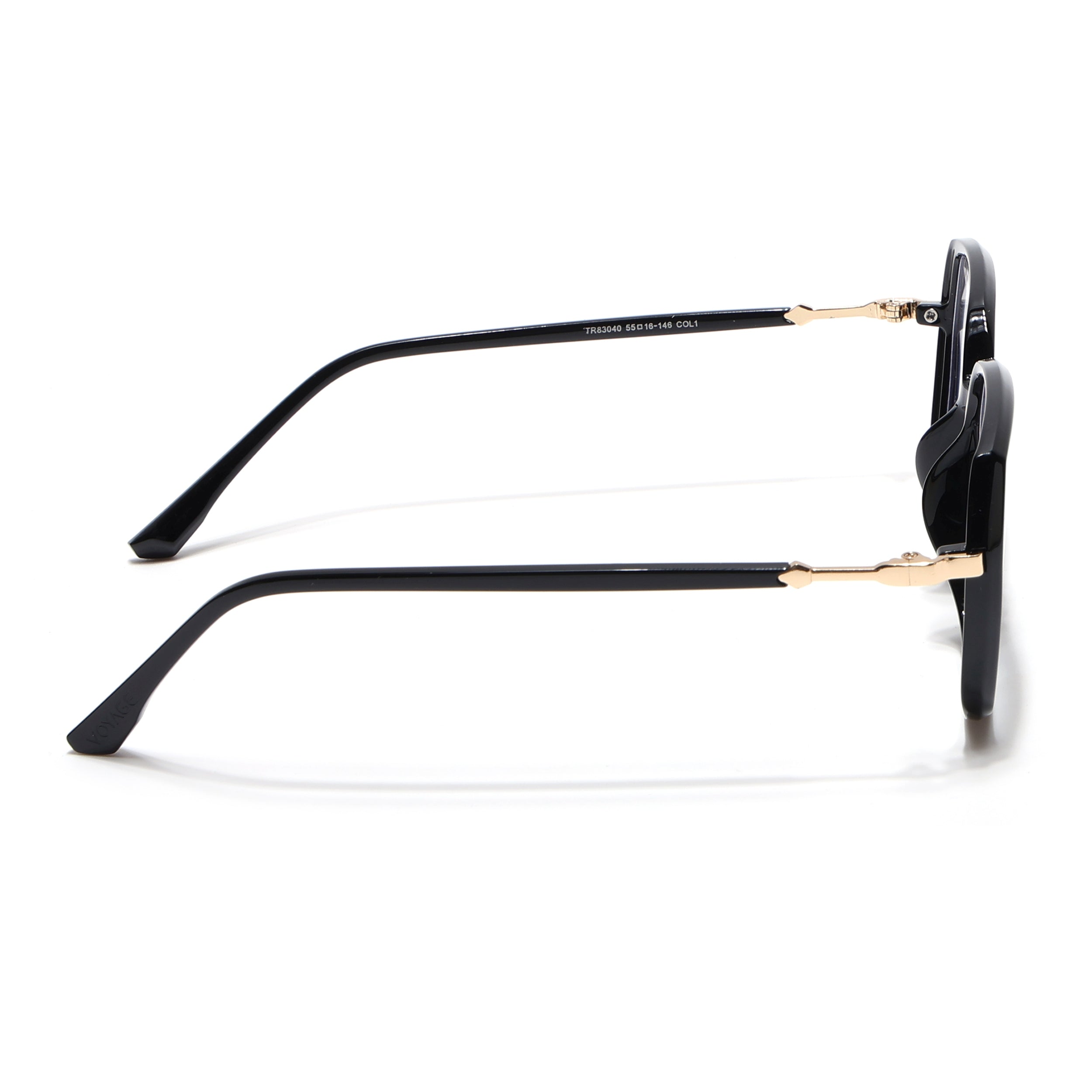 Voyage Glam Shine Black Square Eyeglasses for Men & Women (TR83040MG4683-C1)