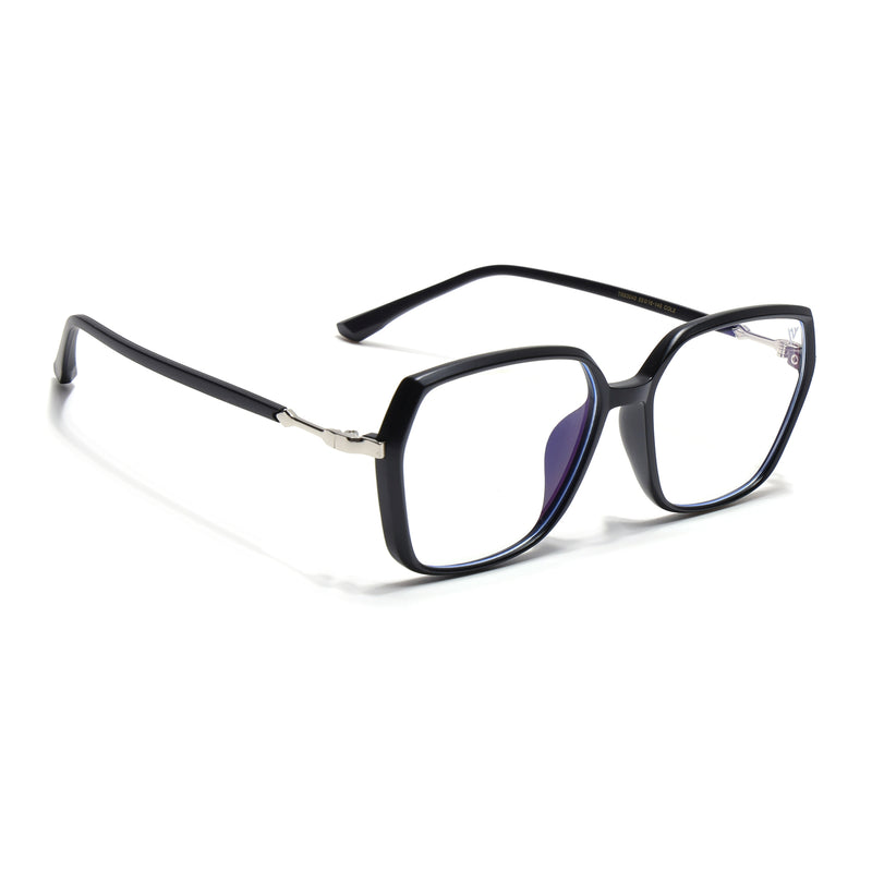 Voyage Glam Matt Black Square Eyeglasses for Men & Women (TR83040MG4684-C4)