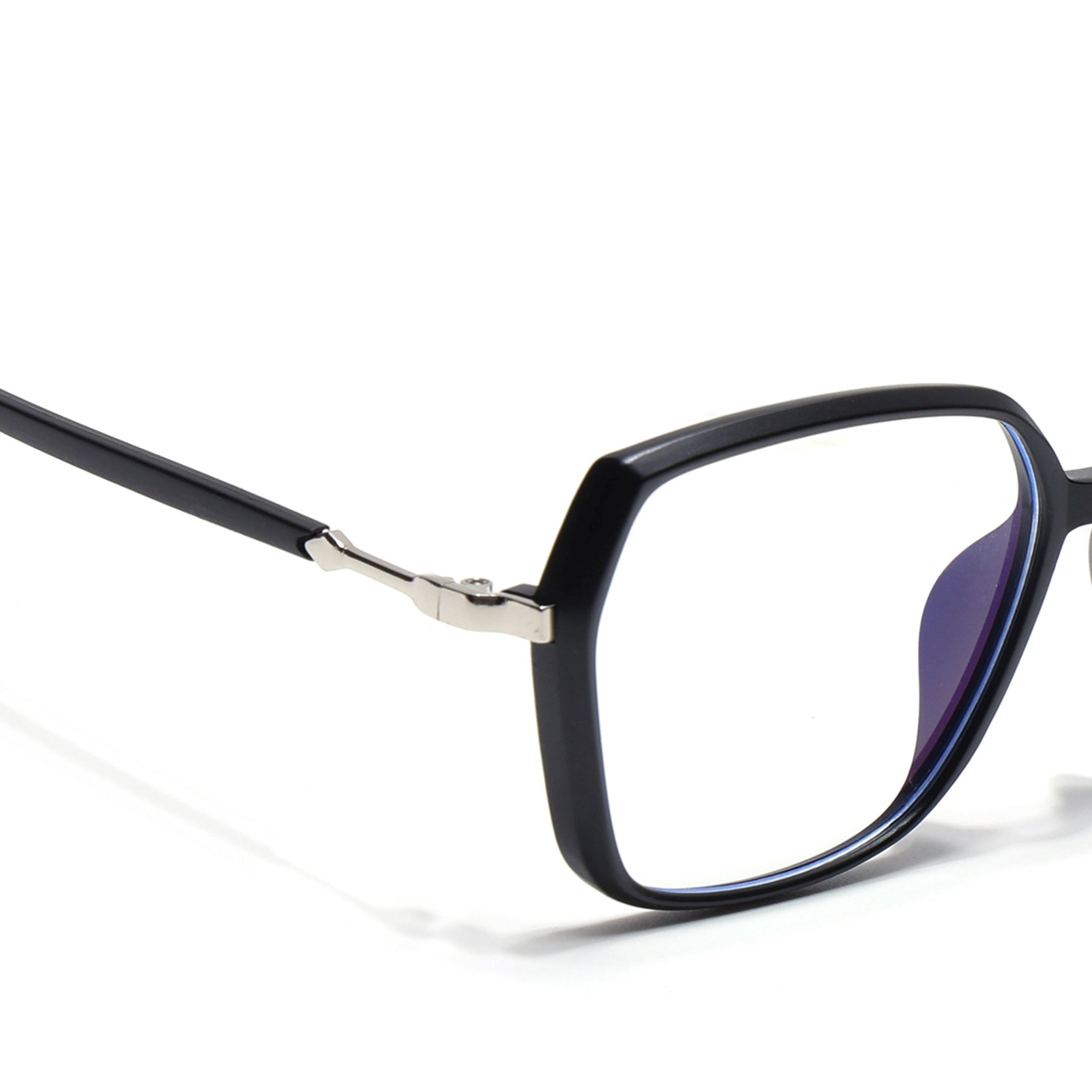 Voyage Glam Matt Black Square Eyeglasses for Men & Women (TR83040MG4684-C4)