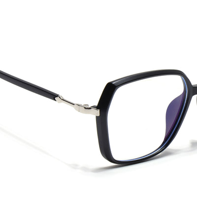 Voyage Glam Matt Black Square Eyeglasses for Men & Women (TR83040MG4684-C4)