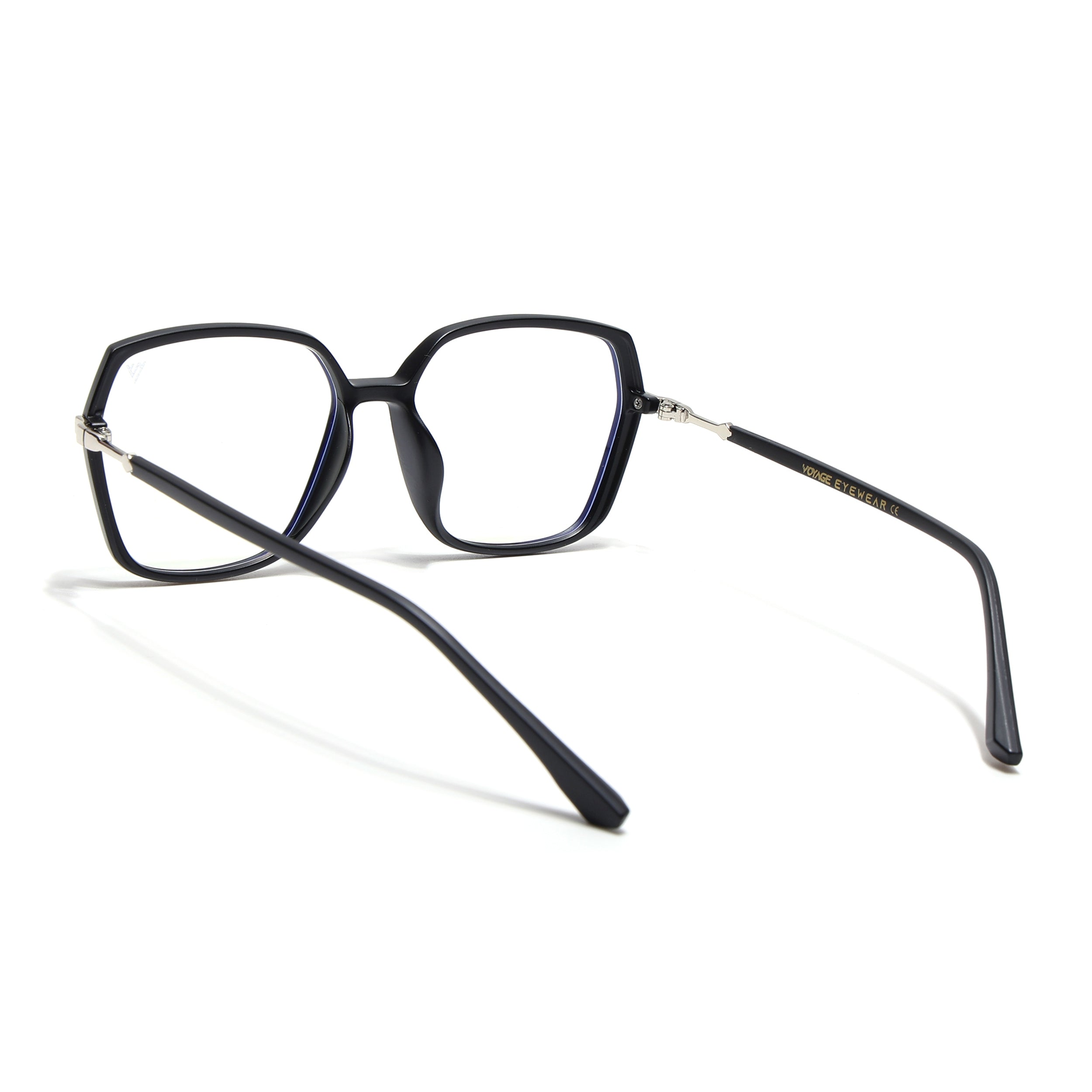 Voyage Glam Matt Black Square Eyeglasses for Men & Women (TR83040MG4684-C4)