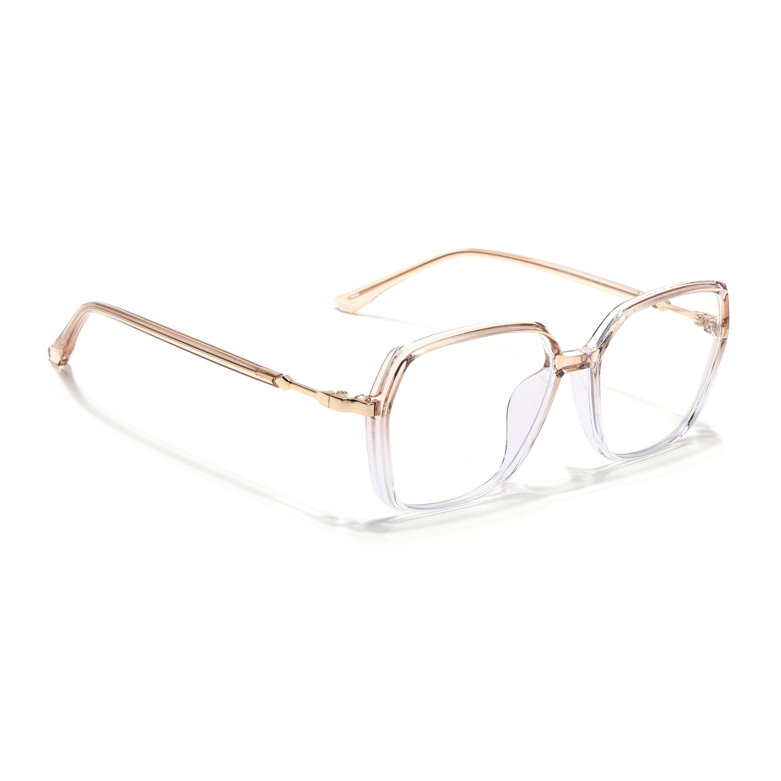 Voyage Glam Transparent Golden Square Eyeglasses for Men & Women (TR83040MG4686-C6)