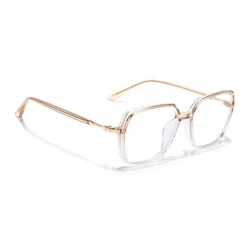 Voyage Glam Transparent Golden Square Eyeglasses for Men & Women (TR83040MG4686-C6)