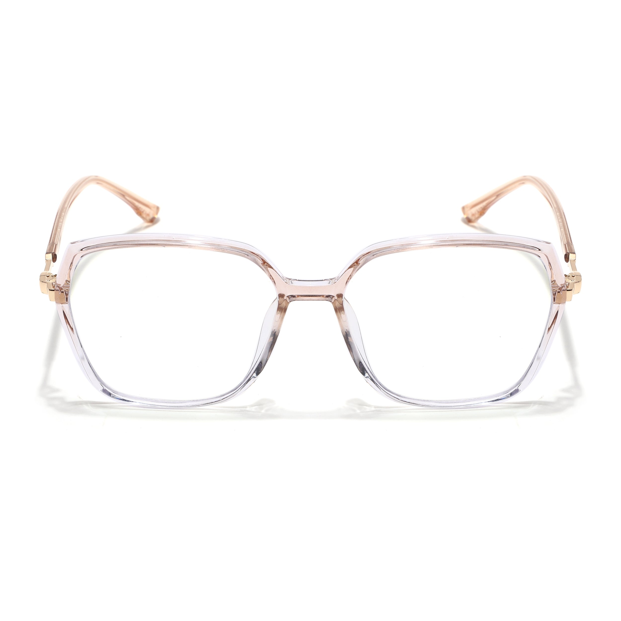 Voyage Glam Transparent Golden Square Eyeglasses for Men & Women (TR83040MG4686-C6)
