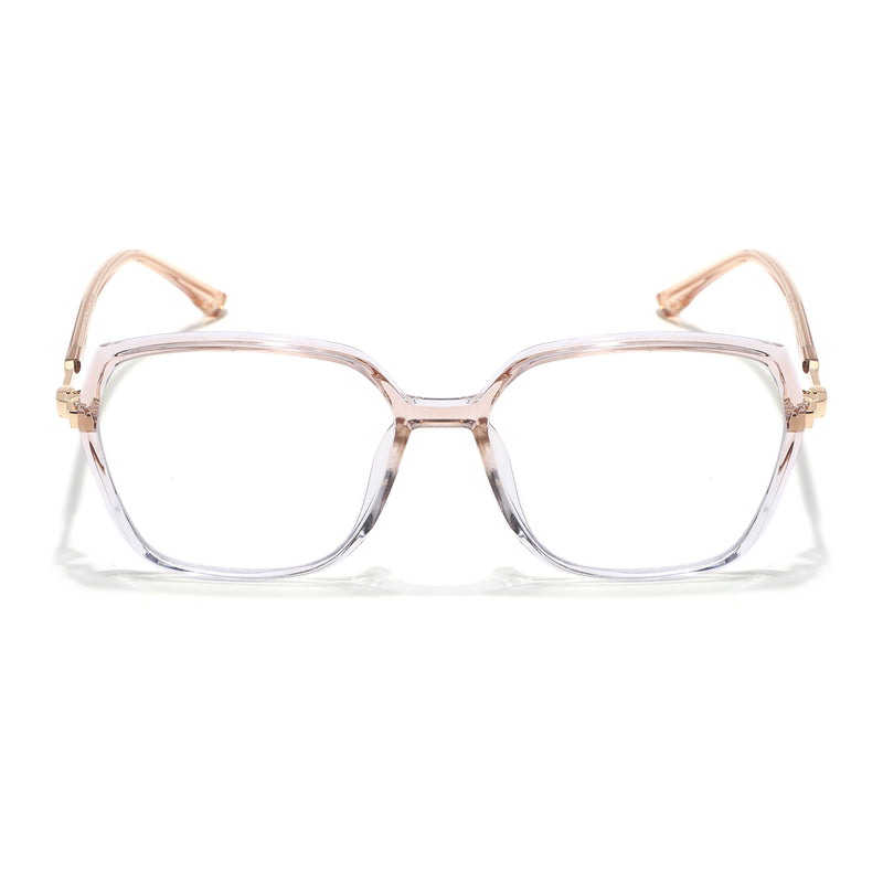 Voyage Glam Transparent Golden Square Eyeglasses for Men & Women (TR83040MG4686-C6)