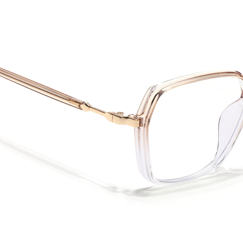 Voyage Glam Transparent Golden Square Eyeglasses for Men & Women (TR83040MG4686-C6)