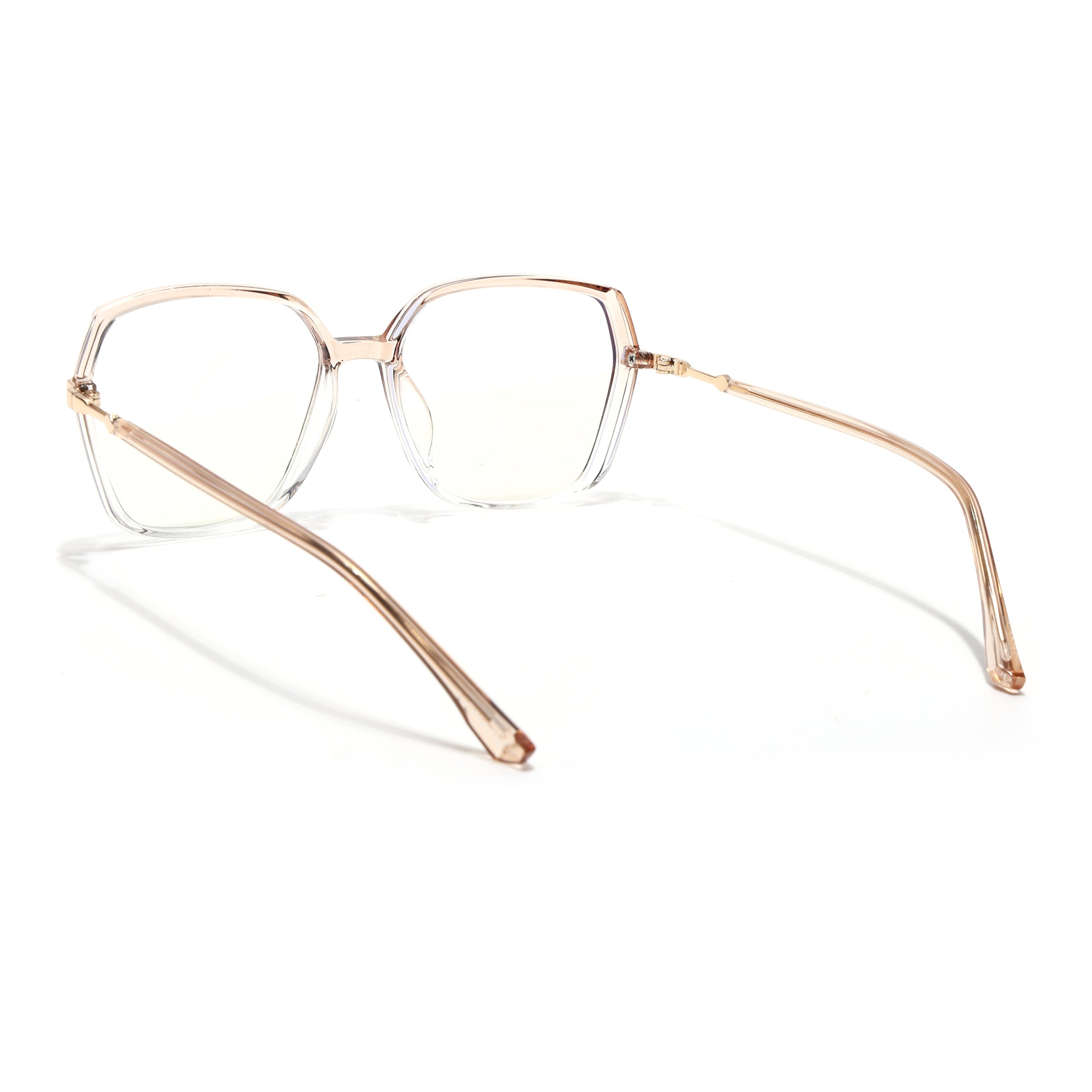 Voyage Glam Transparent Golden Square Eyeglasses for Men & Women (TR83040MG4686-C6)