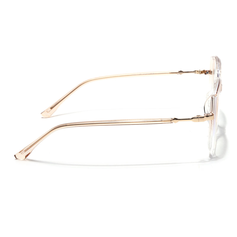 Voyage Glam Transparent Golden Square Eyeglasses for Men & Women (TR83040MG4686-C6)
