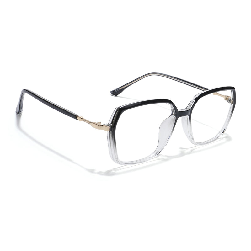 Voyage Glam Black & Clear Square Eyeglasses for Men & Women (TR83040MG5840-C7)