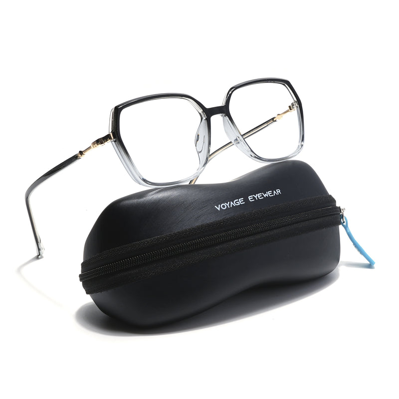 Voyage Glam Black & Clear Square Eyeglasses for Men & Women (TR83040MG5840-C7)