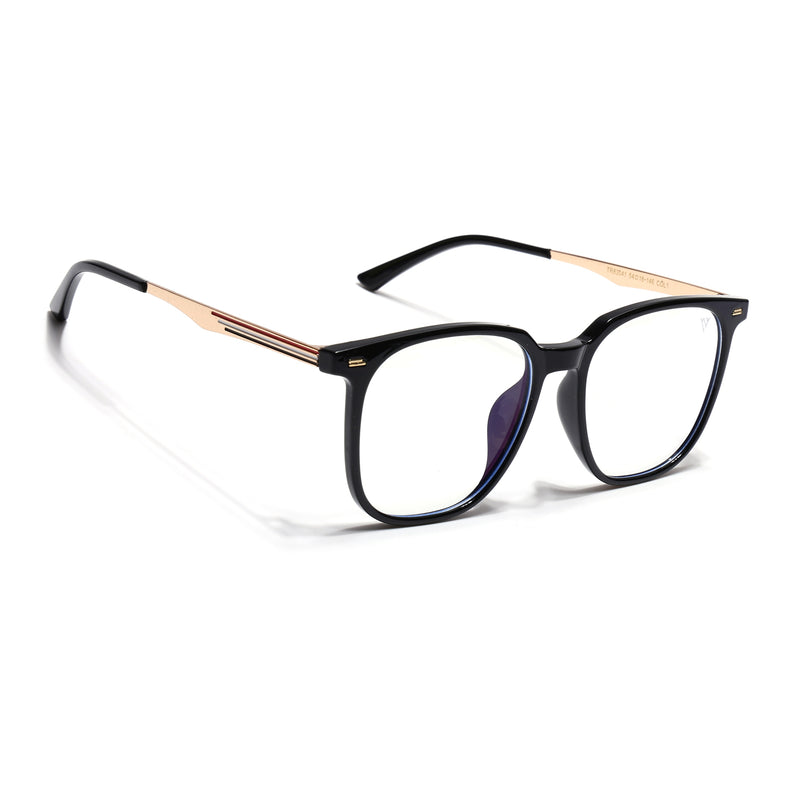 Voyage Shine Black Square Eyeglasses for Men & Women (TR83041MG4840-C1)