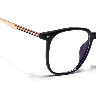 Voyage Shine Black Square Eyeglasses for Men & Women (TR83041MG4840-C1)