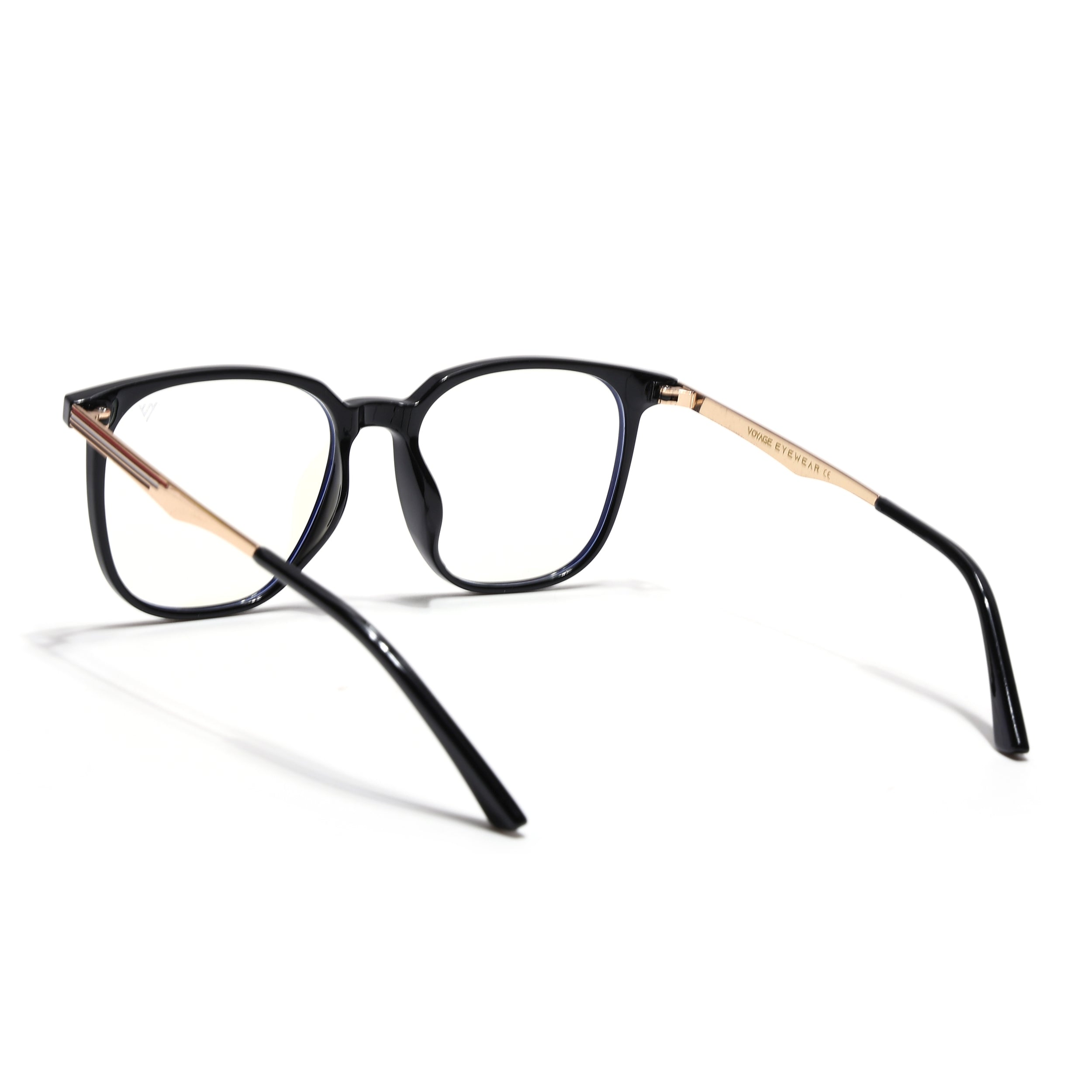 Voyage Shine Black Square Eyeglasses for Men & Women (TR83041MG4840-C1)
