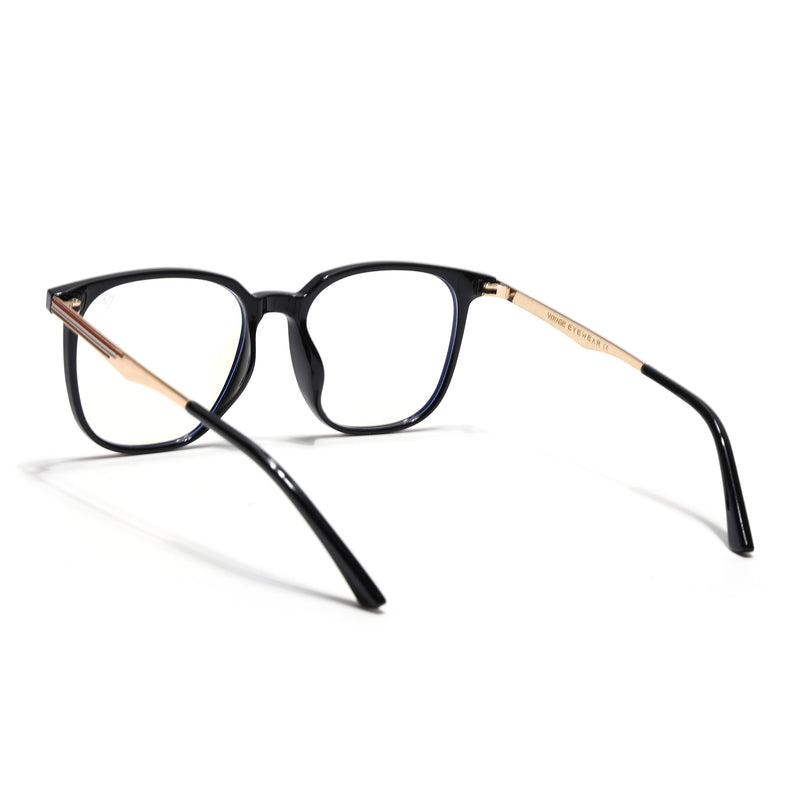 Voyage Shine Black Square Eyeglasses for Men & Women (TR83041MG4840-C1)