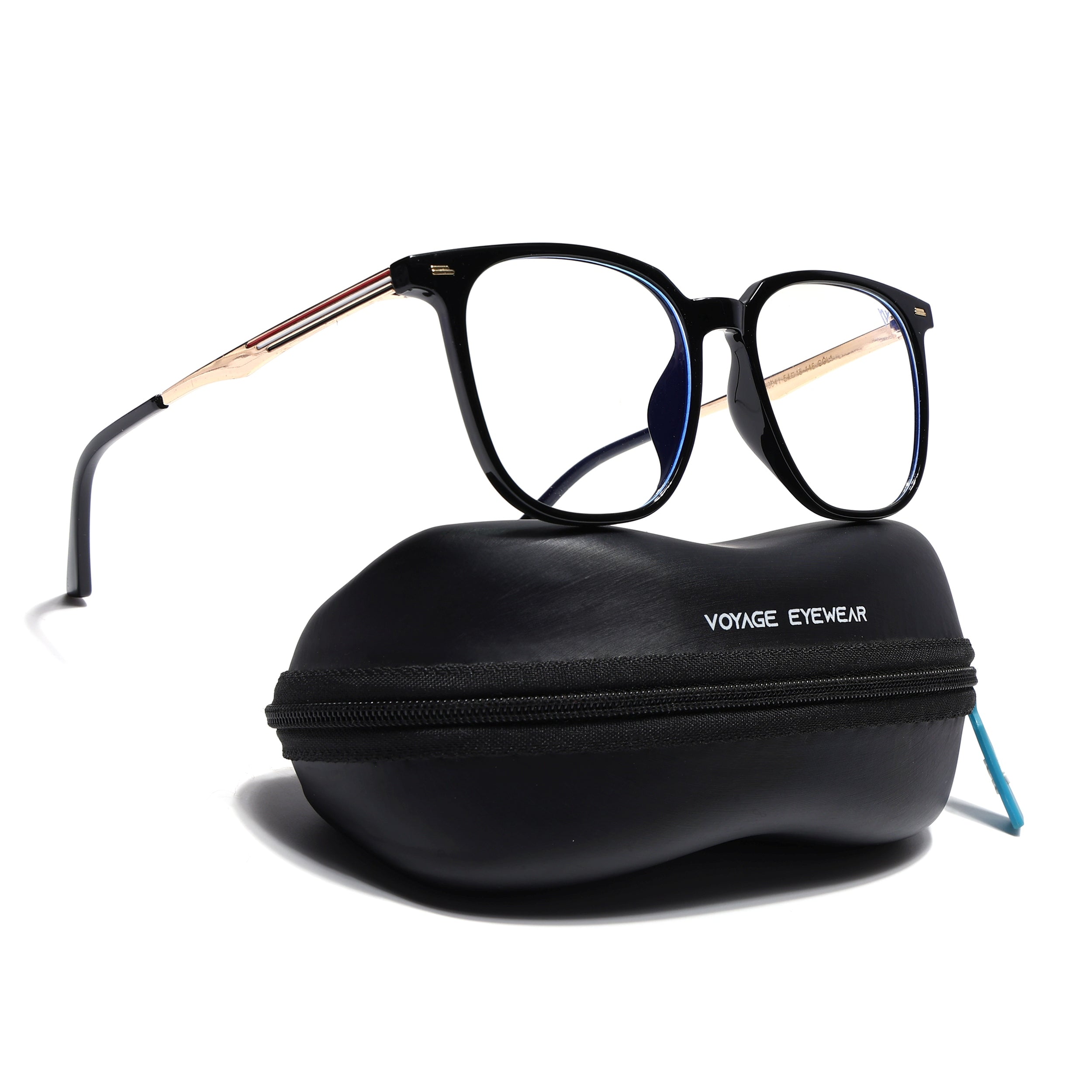 Voyage Shine Black Square Eyeglasses for Men & Women (TR83041MG4840-C1)