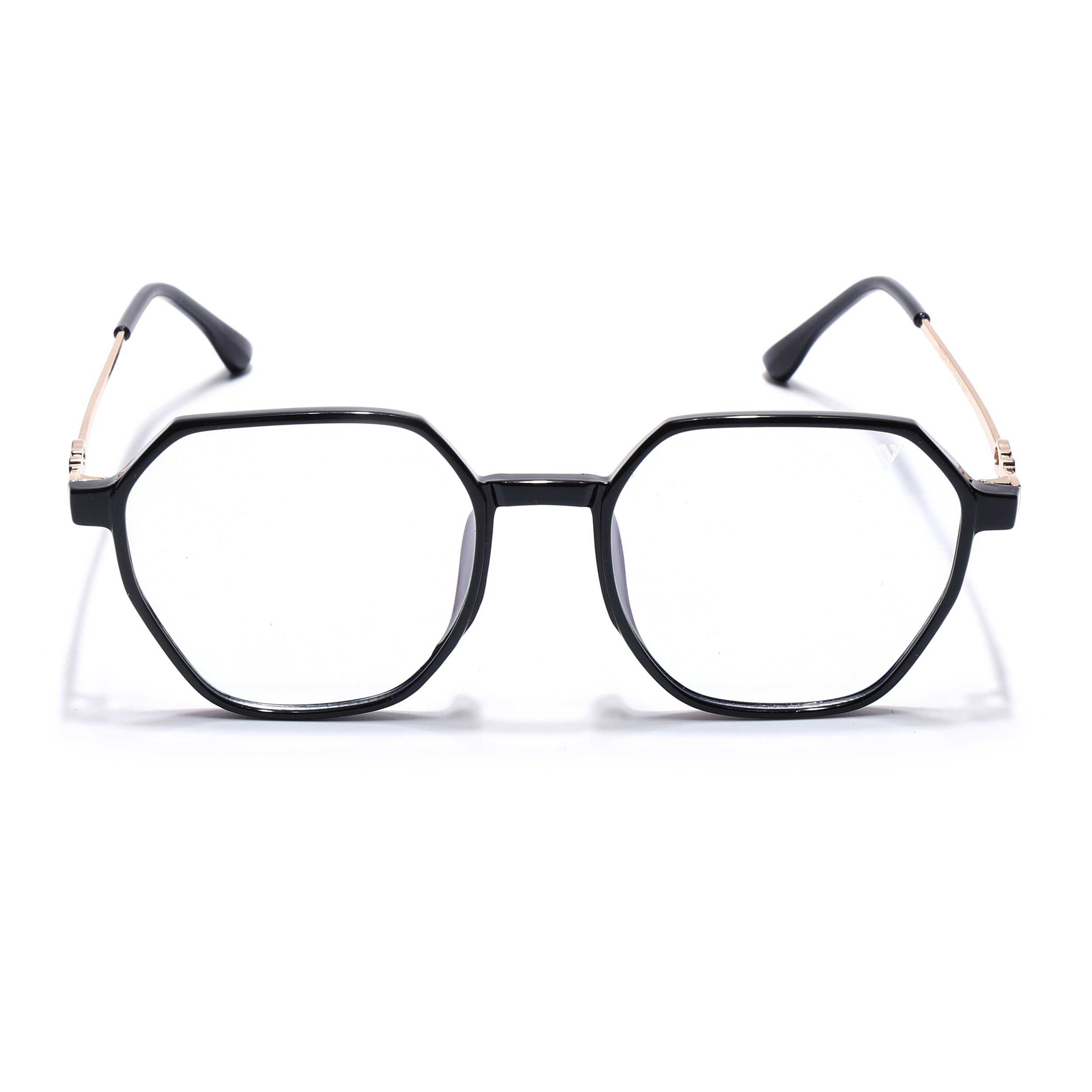 Voyage Glam Shine Black Geometric Eyeglasses for Men & Women (TR83044MG4689-C1)