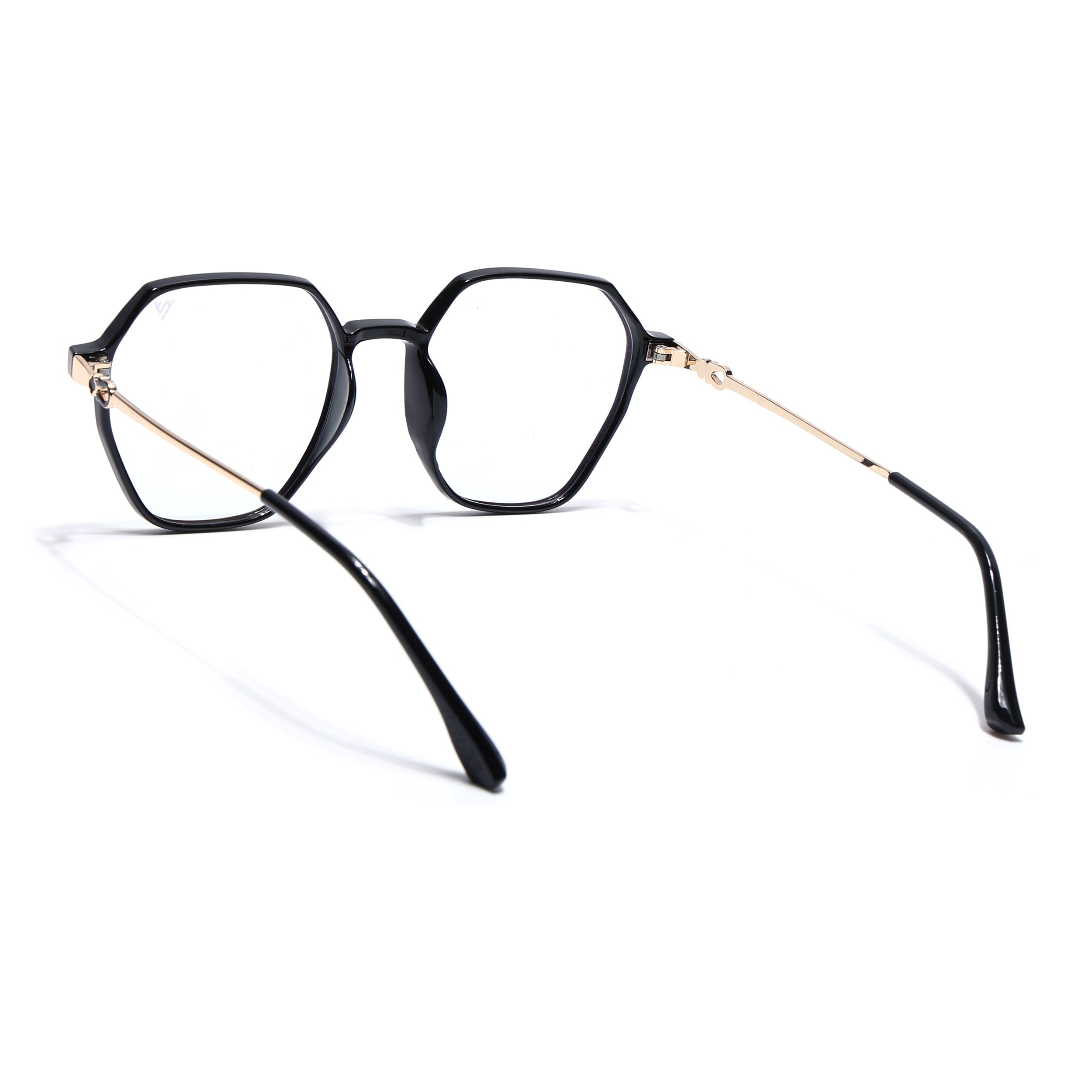 Voyage Glam Shine Black Geometric Eyeglasses for Men & Women (TR83044MG4689-C1)