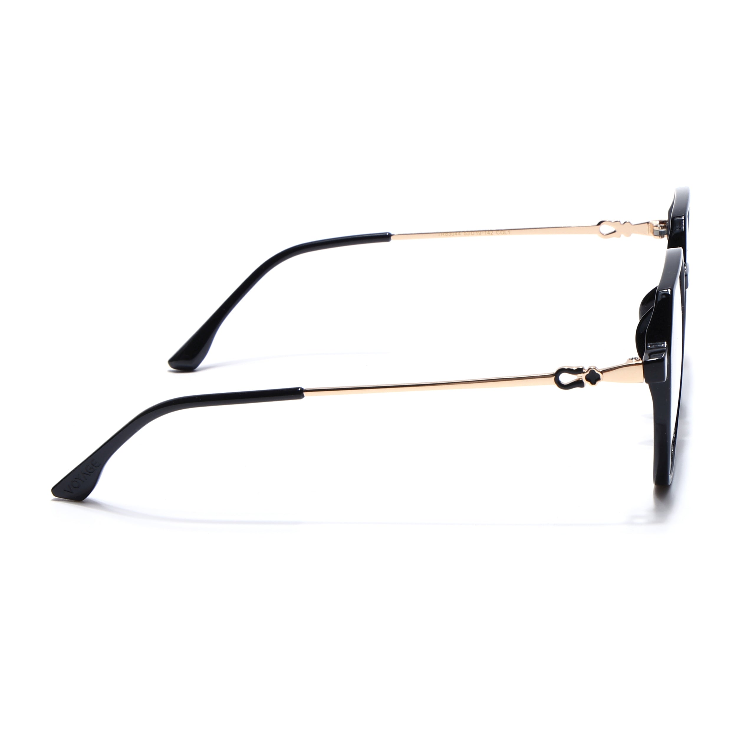 Voyage Glam Shine Black Geometric Eyeglasses for Men & Women (TR83044MG4689-C1)