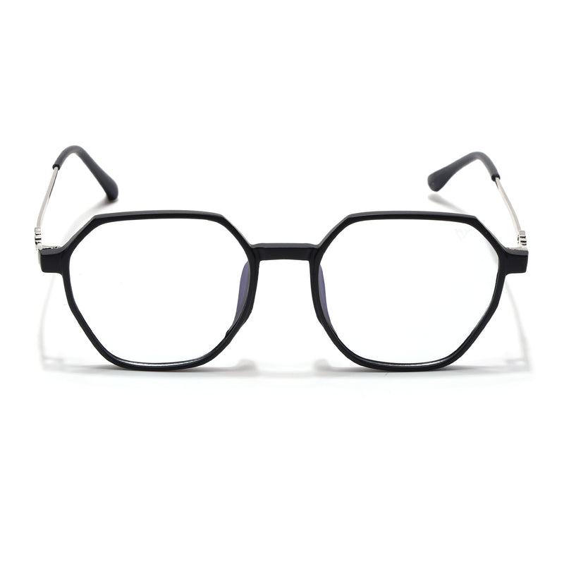 Voyage Glam Matt Black Geometric Eyeglasses for Men & Women (TR83044MG4690-C4)
