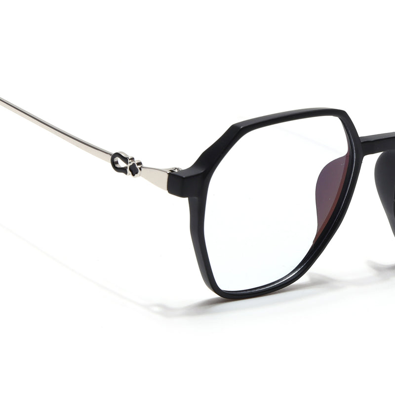 Voyage Glam Matt Black Geometric Eyeglasses for Men & Women (TR83044MG4690-C4)
