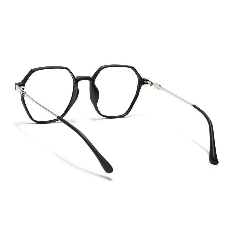 Voyage Glam Matt Black Geometric Eyeglasses for Men & Women (TR83044MG4690-C4)