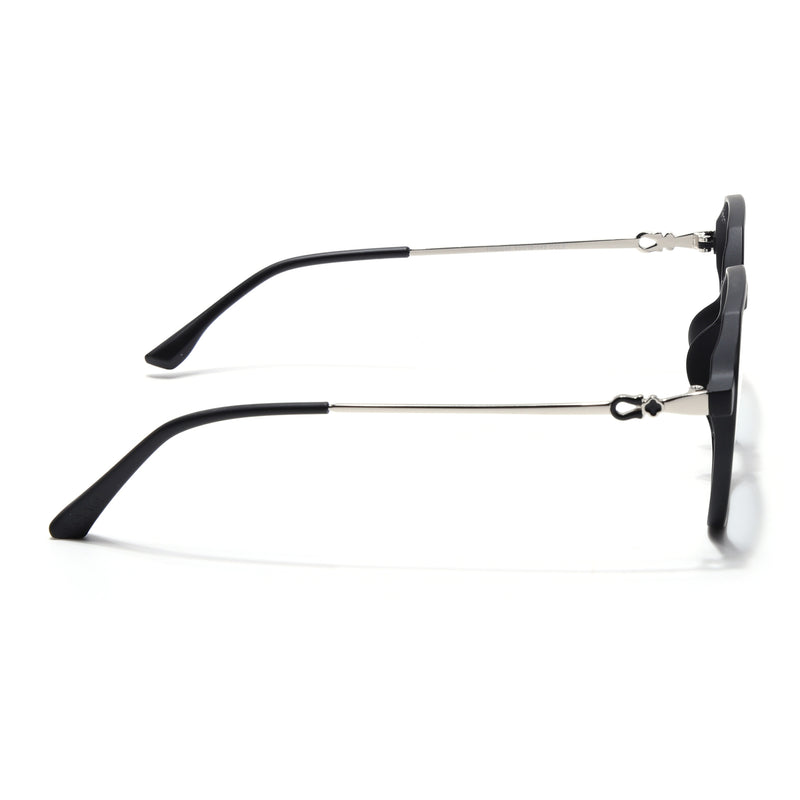 Voyage Glam Matt Black Geometric Eyeglasses for Men & Women (TR83044MG4690-C4)