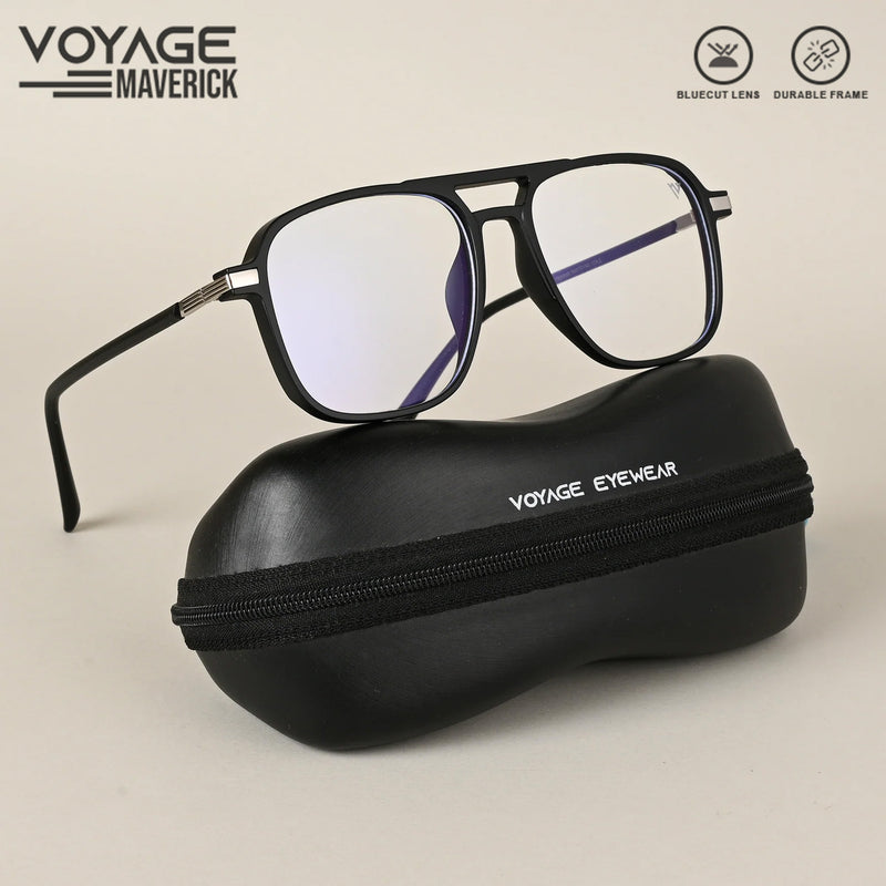 Voyage Maverick Matt Black Wayfarer Eyeglasses for Men & Women (TR83045MG4707-C4)