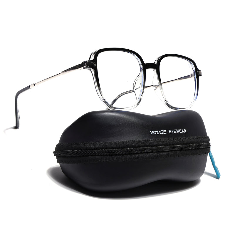Voyage Black & Clear Square Eyeglasses for Men & Women (TR83054MG4969-C4)