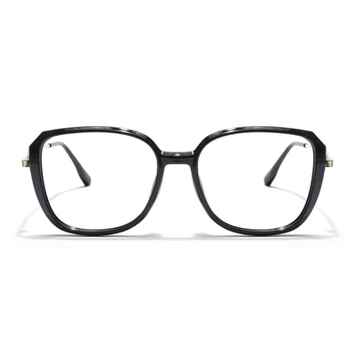 Voyage Black Square Eyeglasses for Men & Women (TR83061MG5839-C1)