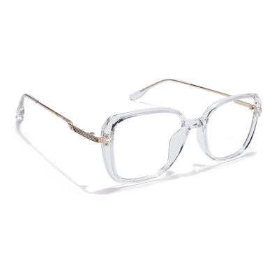 Voyage Transparent Square Eyeglasses for Men & Women (TR83061MG5841-C3)