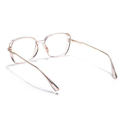 Voyage Light Golden Square Eyeglasses for Men & Women (TR83061MG5843-C5)