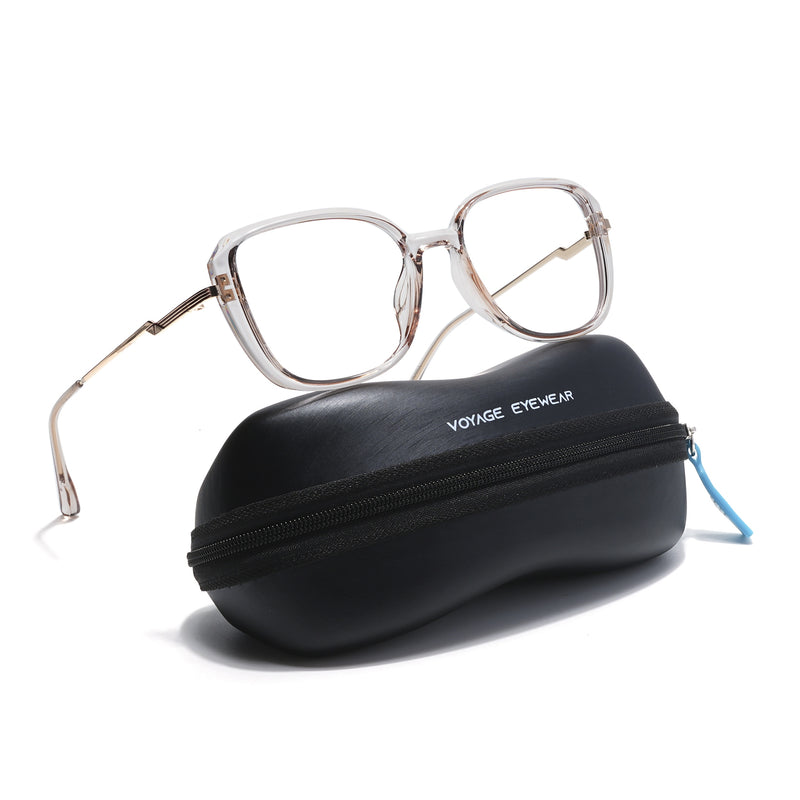 Voyage Light Golden Square Eyeglasses for Men & Women (TR83061MG5843-C5)