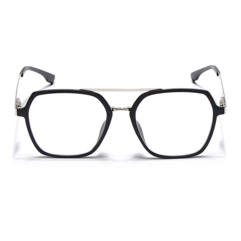Voyage Metal Head Black & Silver Wayfarer Eyeglasses for Men & Women (TR83075MG5442-C1)