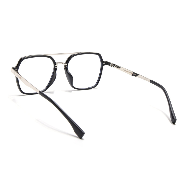Voyage Metal Head Black & Silver Wayfarer Eyeglasses for Men & Women (TR83075MG5442-C1)