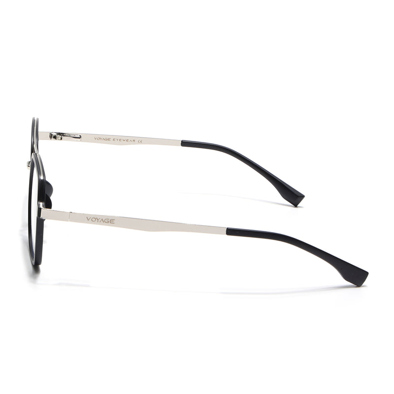 Voyage Metal Head Black & Silver Wayfarer Eyeglasses for Men & Women (TR83075MG5442-C1)
