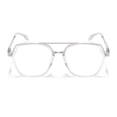 Voyage Metal Head Transparent & Silver Wayfarer Eyeglasses for Men & Women (TR83075MG5443-C2)