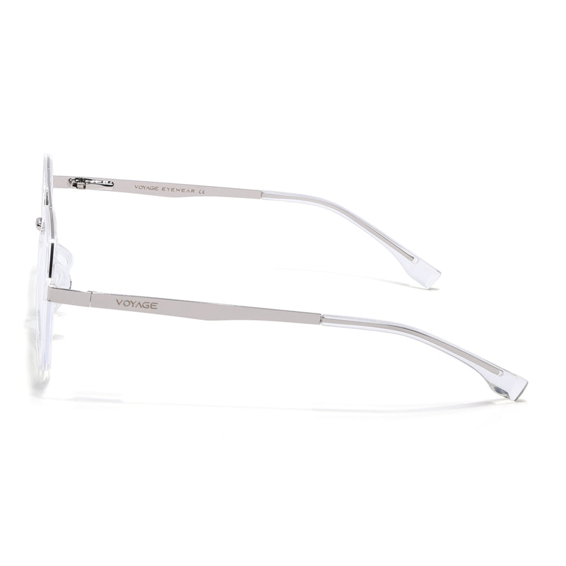 Voyage Metal Head Transparent & Silver Wayfarer Eyeglasses for Men & Women (TR83075MG5443-C2)