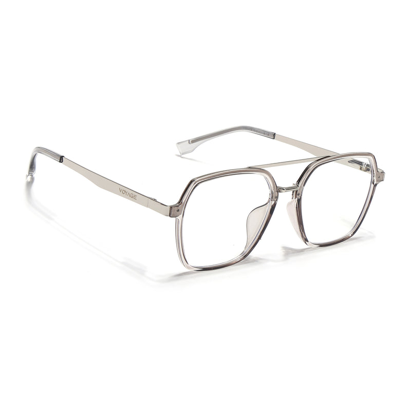 Voyage Metal Head Grey & Silver Wayfarer Eyeglasses for Men & Women (TR83075MG5444-C3)