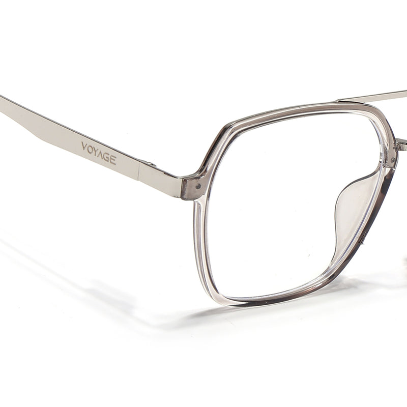 Voyage Metal Head Grey & Silver Wayfarer Eyeglasses for Men & Women (TR83075MG5444-C3)