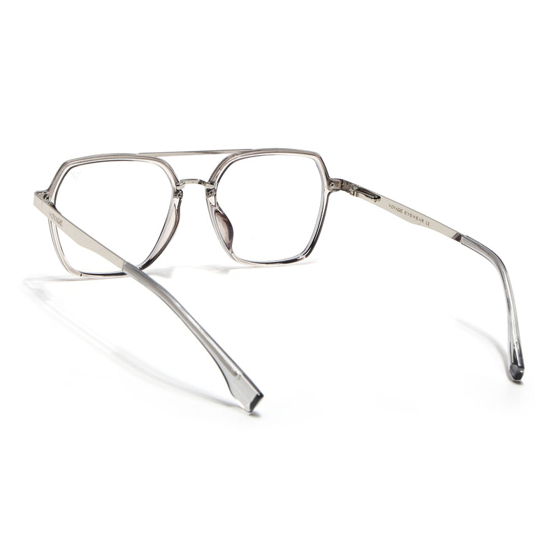 Voyage Metal Head Grey & Silver Wayfarer Eyeglasses for Men & Women (TR83075MG5444-C3)
