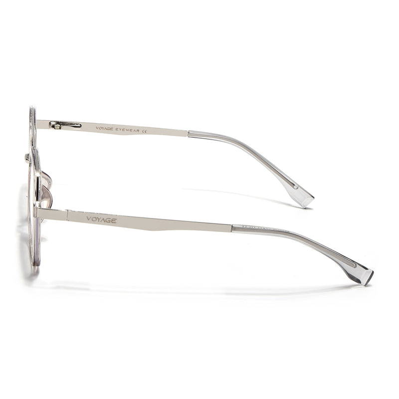 Voyage Metal Head Grey & Silver Wayfarer Eyeglasses for Men & Women (TR83075MG5444-C3)