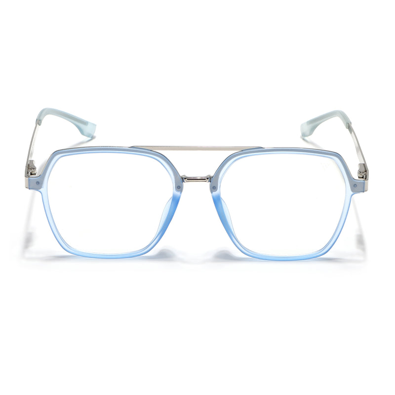 Voyage Metal Head Light Blue & Silver Wayfarer Eyeglasses for Men & Women (TR83075MG5445-C4)