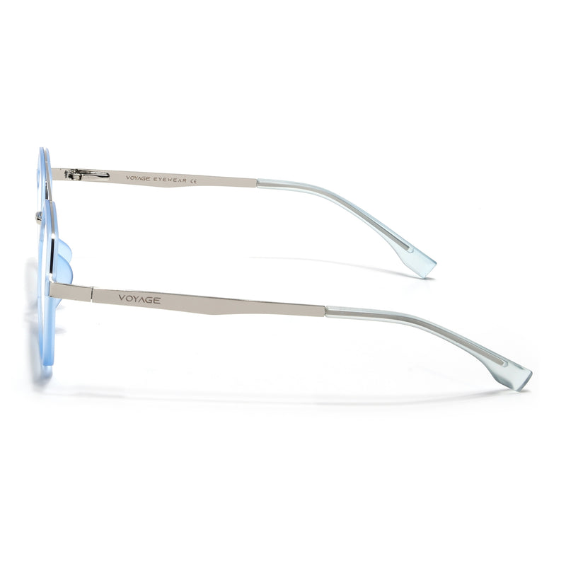 Voyage Metal Head Light Blue & Silver Wayfarer Eyeglasses for Men & Women (TR83075MG5445-C4)