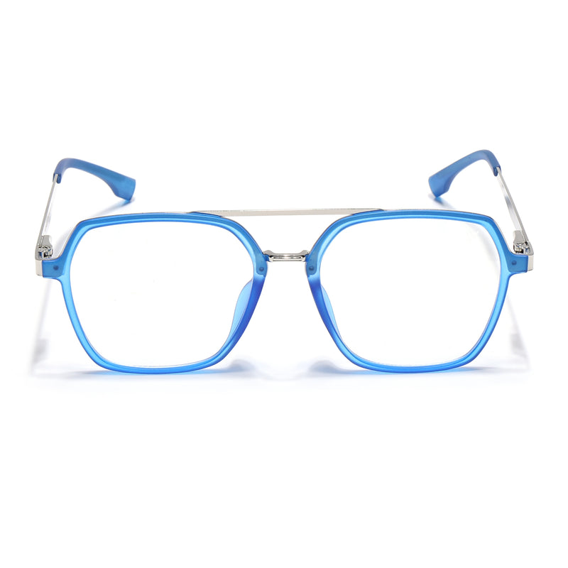 Voyage Metal Head Blue & Silver Wayfarer Eyeglasses for Men & Women (TR83075MG5446-C5)