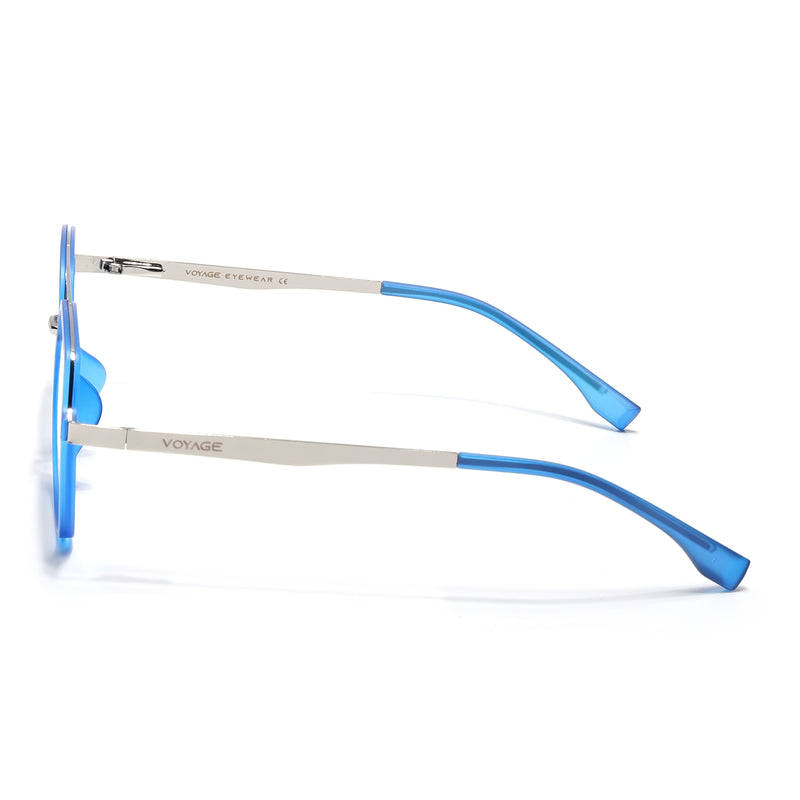 Voyage Metal Head Blue & Silver Wayfarer Eyeglasses for Men & Women (TR83075MG5446-C5)