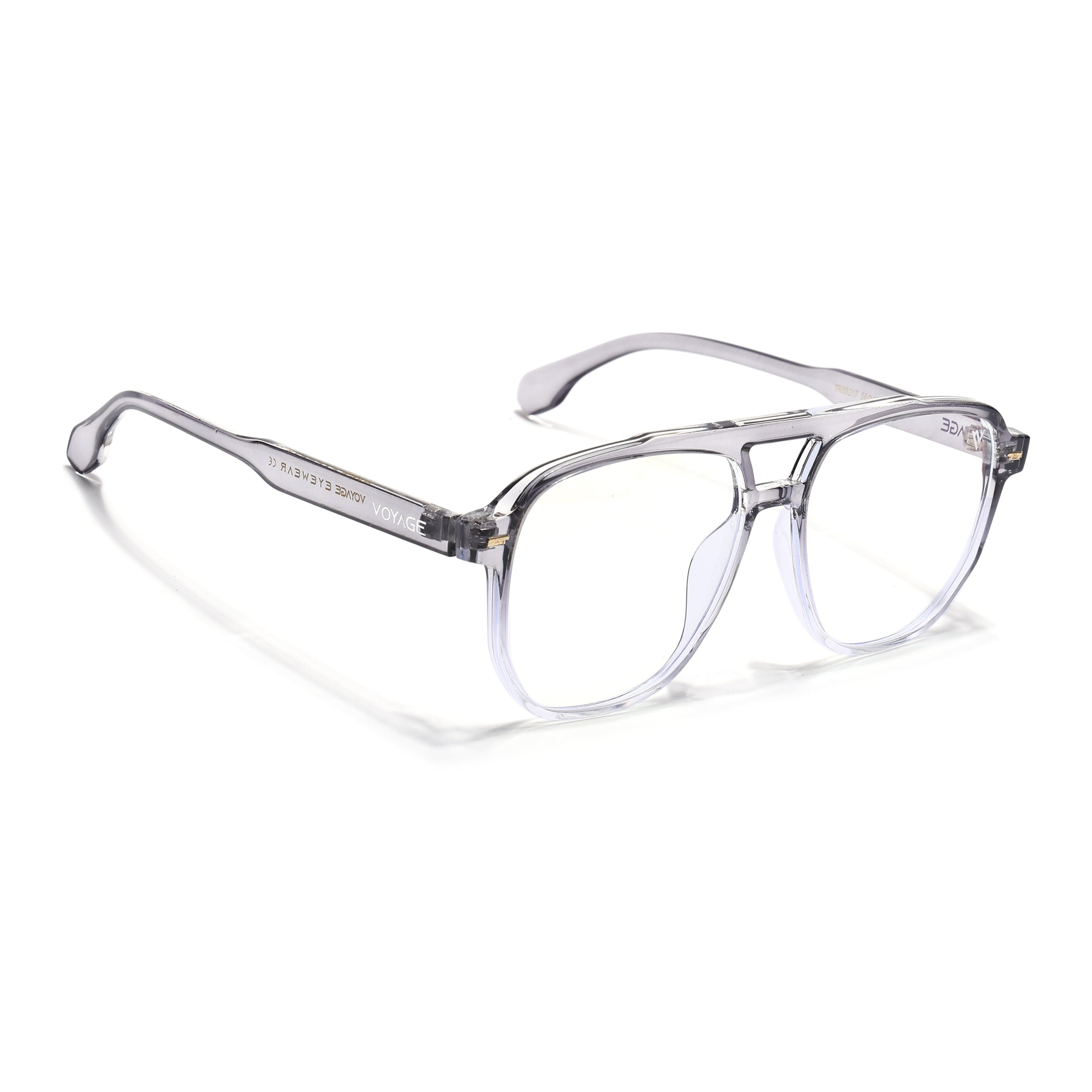 Voyage Maverick Transparent Grey Wayfarer Eyeglasses for Men & Women (TR85207MG4716-C6)