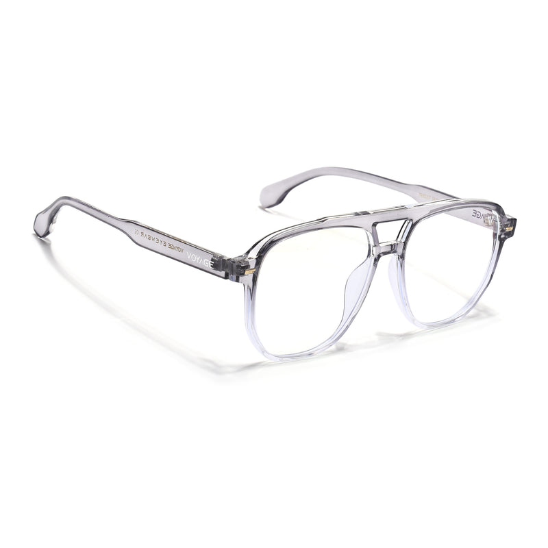 Voyage Maverick Transparent Grey Wayfarer Eyeglasses for Men & Women (TR85207MG4716-C6)