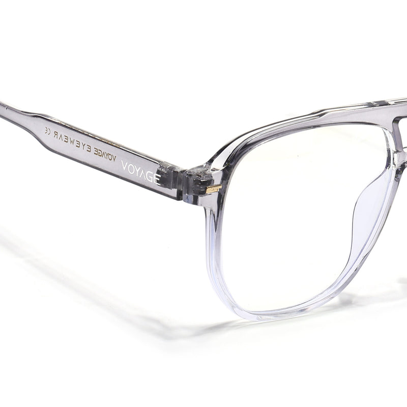 Voyage Maverick Transparent Grey Wayfarer Eyeglasses for Men & Women (TR85207MG4716-C6)