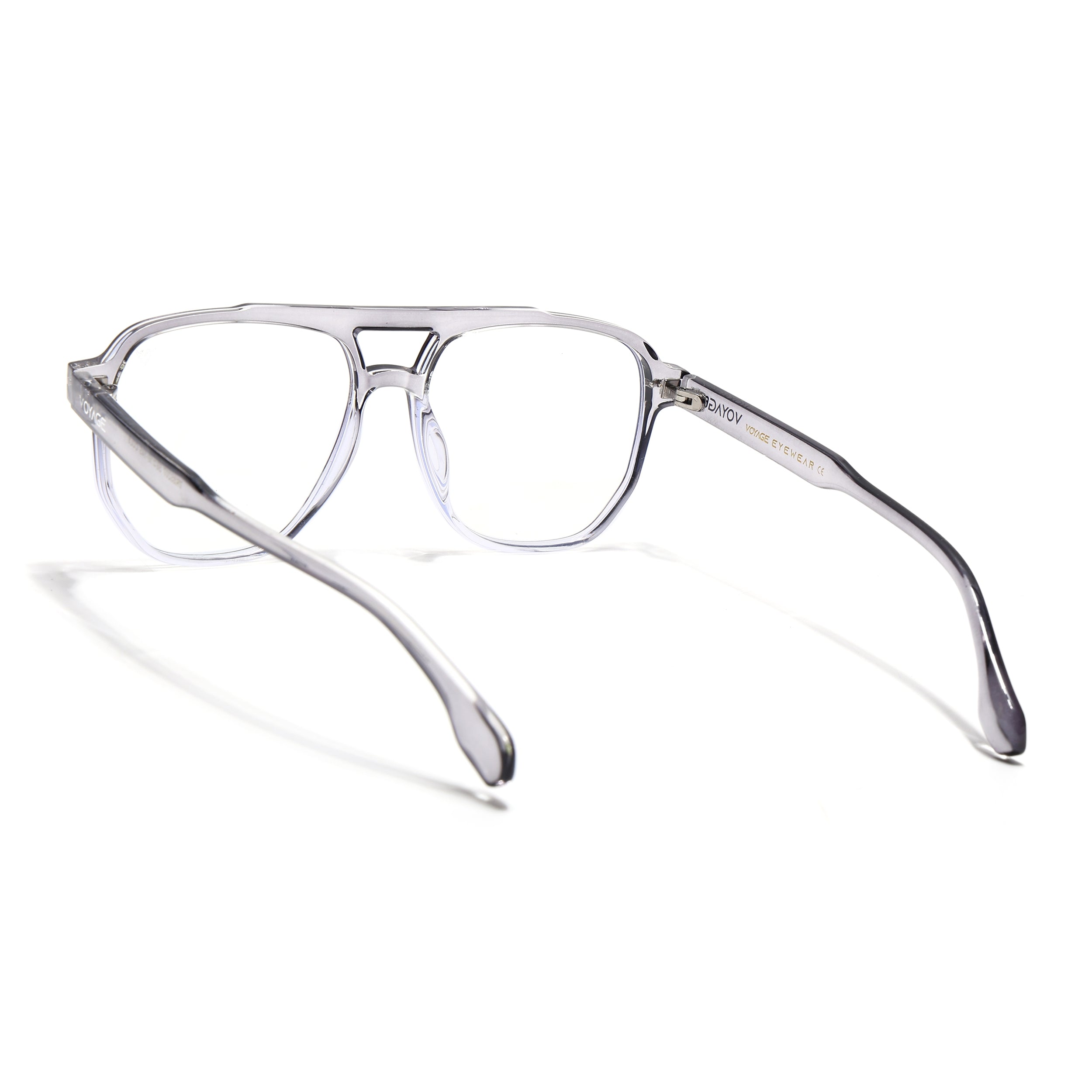 Voyage Maverick Transparent Grey Wayfarer Eyeglasses for Men & Women (TR85207MG4716-C6)