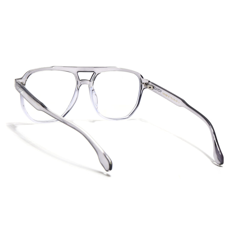 Voyage Maverick Transparent Grey Wayfarer Eyeglasses for Men & Women (TR85207MG4716-C6)